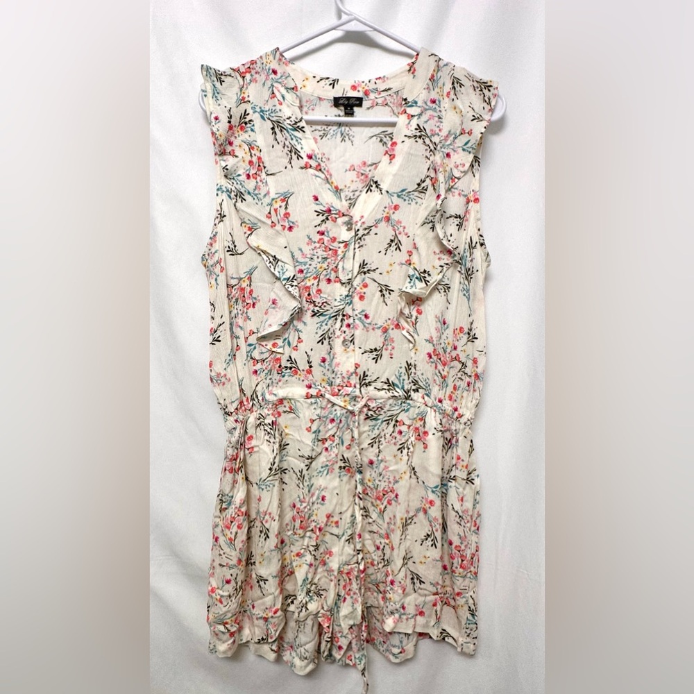 Lily Rose Floral Sleeveless Romper – Size M